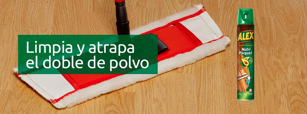 Quitar el polvo y nutrir Para una limpieza diaria, fácil y rápida de los suelos de madera, es muy útil utilizar productos antiestáticos para el polvo.