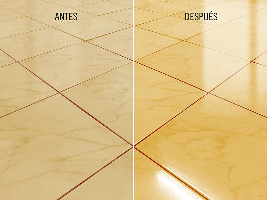 Antes - Después Como recuperar el brillo en tus suelos